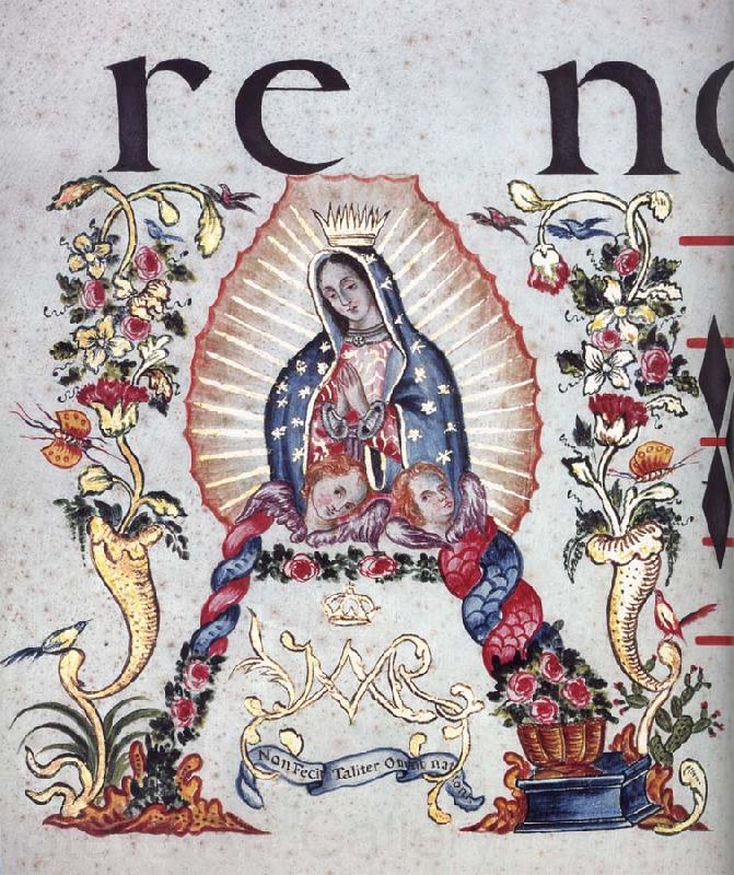 unknow artist Devotion to the virgin of Guadalupe